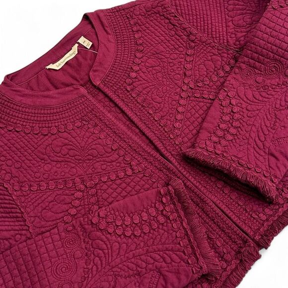 NWT Soft Surroundings Quilted Cropped Jacket Sz PM Boho Western Cottagecore - Picture 8 of 12